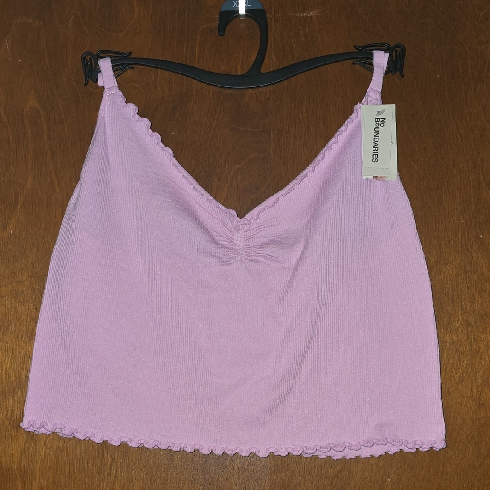 No Boundaries Lavender Ribbed V-Neck Cami